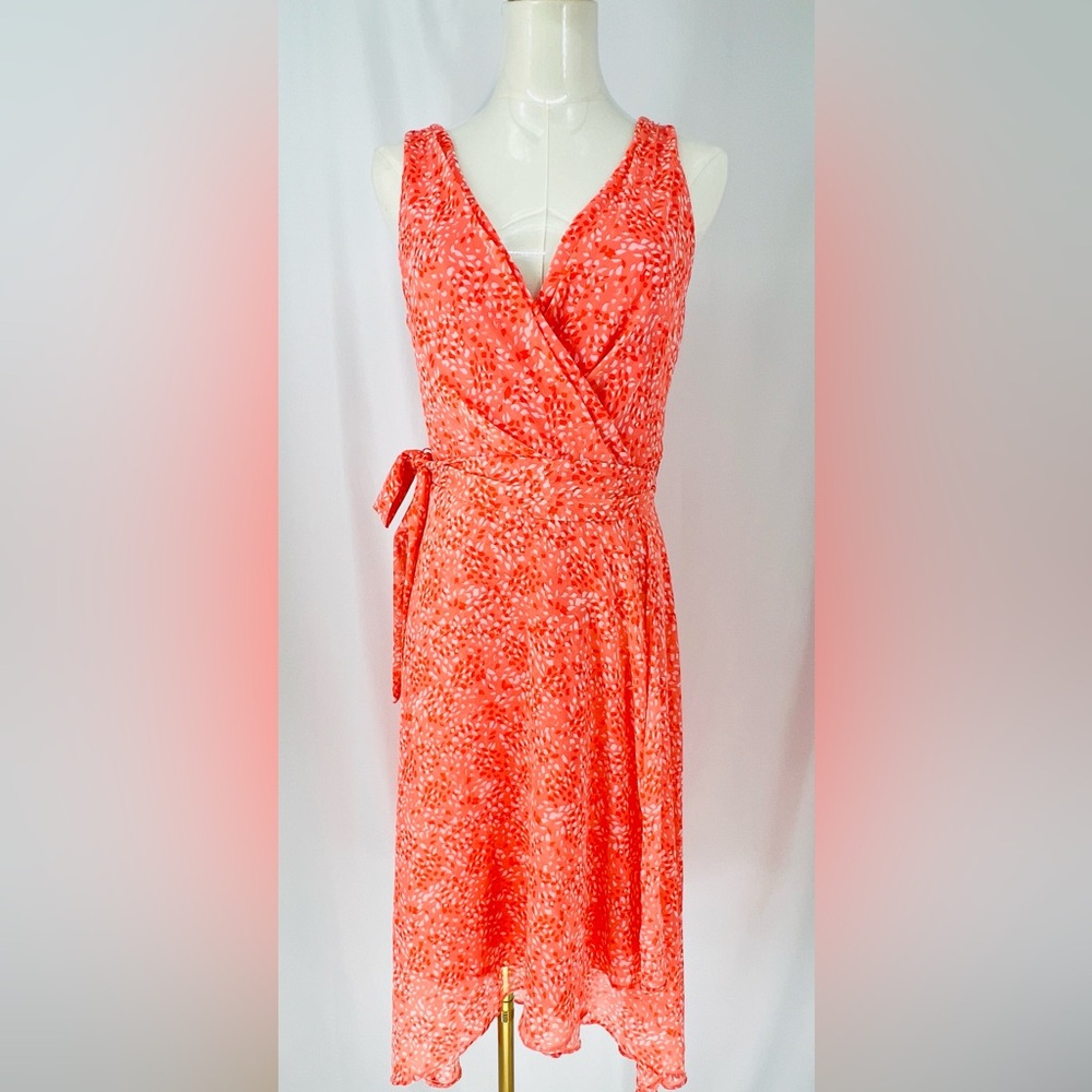 DKNY - Faux Wrap High Low Midi Dress